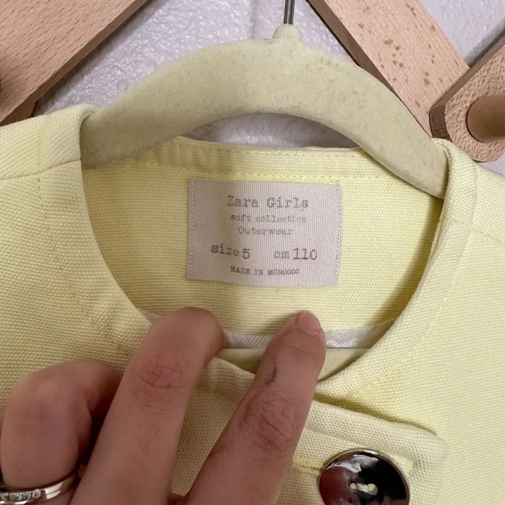 Zara Butter Yellow Cape Coat Sz 5